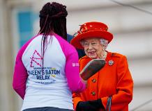 Paralympian Kadeena Cox receiving the Baton from The Queen at the launch event
