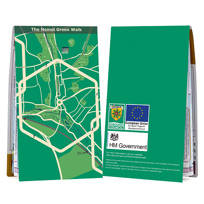 Front and back cover of the Hemel Green Walk map
